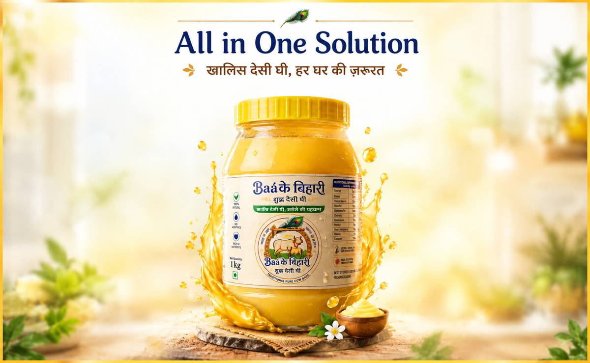 Banke Bihari Premium Desi Cow Ghee, our leading brand: all in one solution